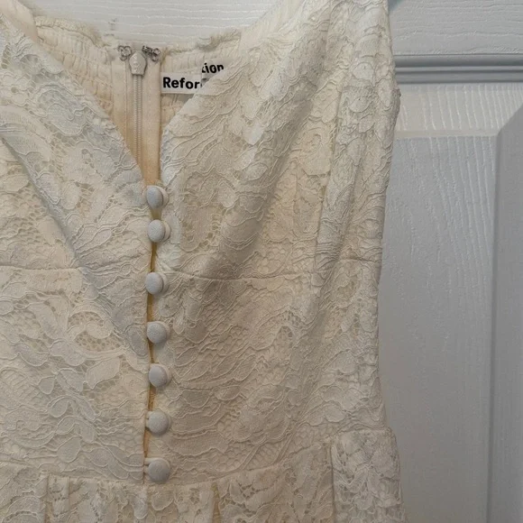 Reformation White Lace Negroni Bridal Maxi Dress Off White Size 2 - Picture 6 of 15